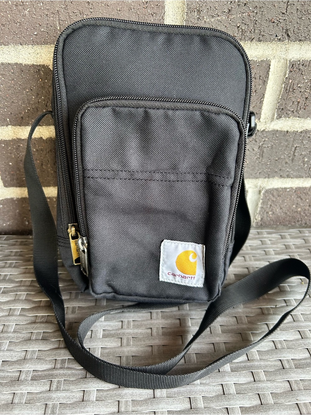 Carhartt Black Shoulder Belt Bag with Front Zip Pocket